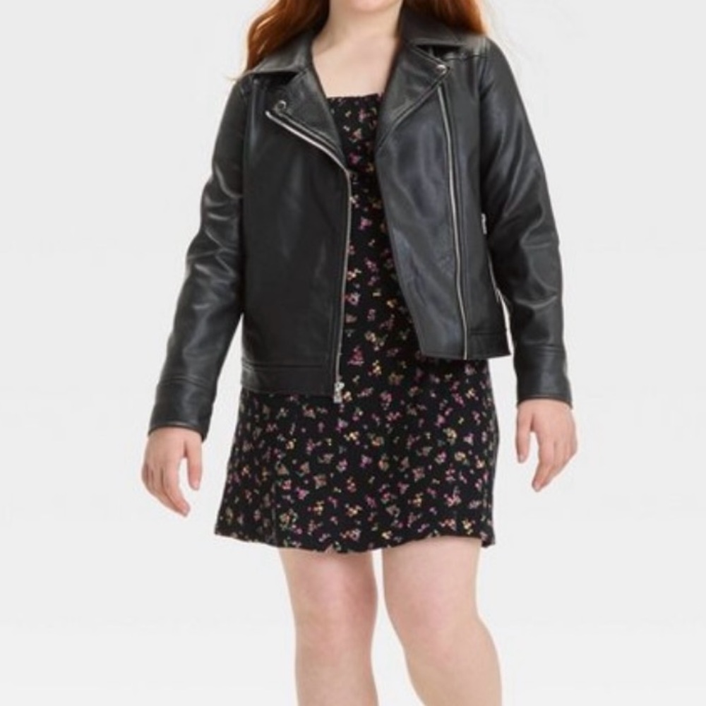 Girls’ Solid Moto Jacket-art class